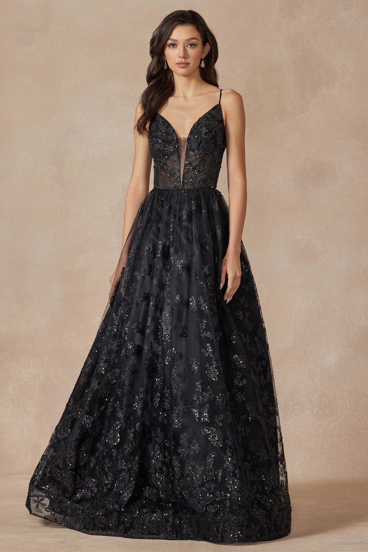 Juliet JT2413 Long Glitter Formal Prom Dress