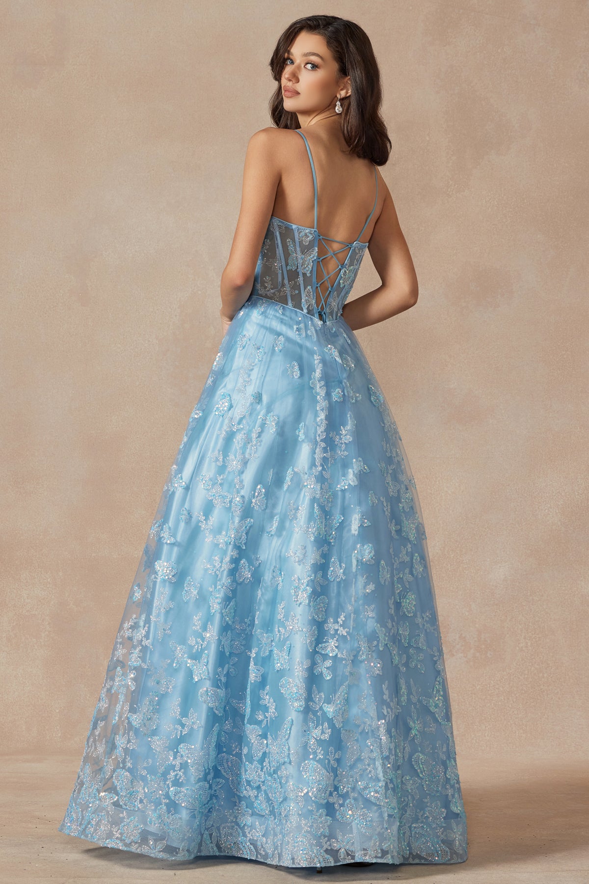 Juliet JT2413 Long Glitter Formal Prom Dress