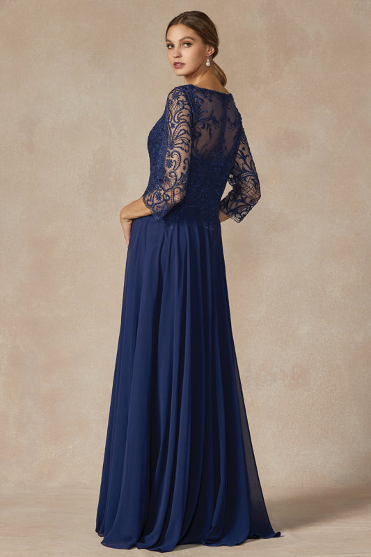 Juliet M11 Long Beaded Lace Formal Mother of the Bride Dress