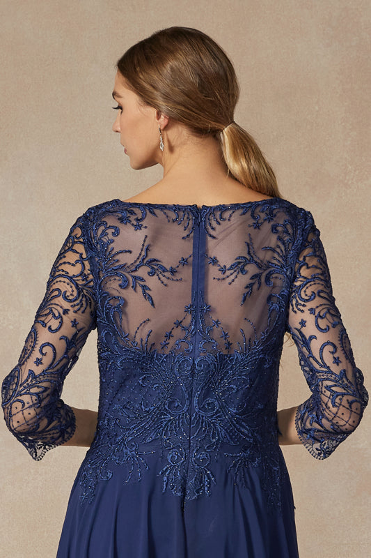 Juliet M11 Long Beaded Lace Formal Mother of the Bride Dress