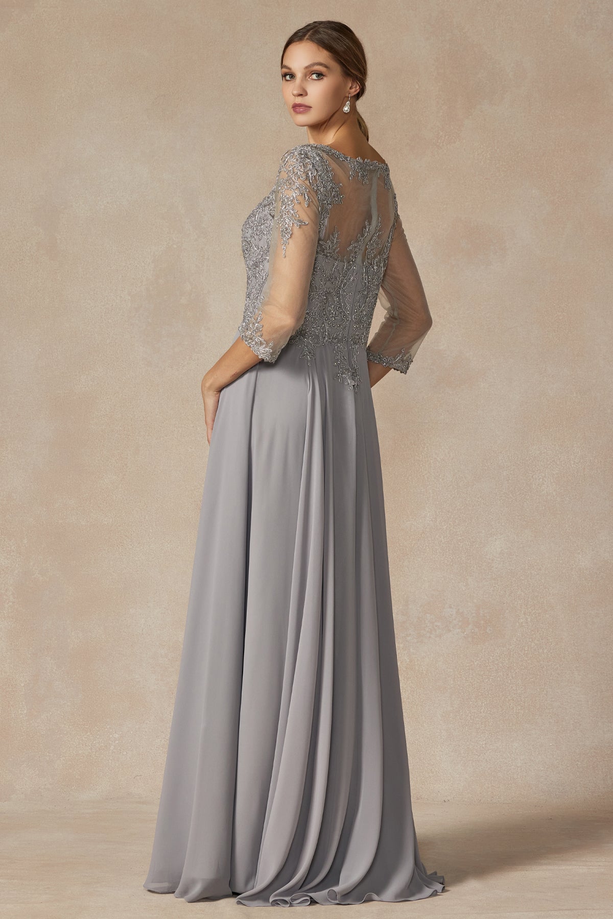 Juliet M12 Long Formal Mother of the Bride Lace Dress