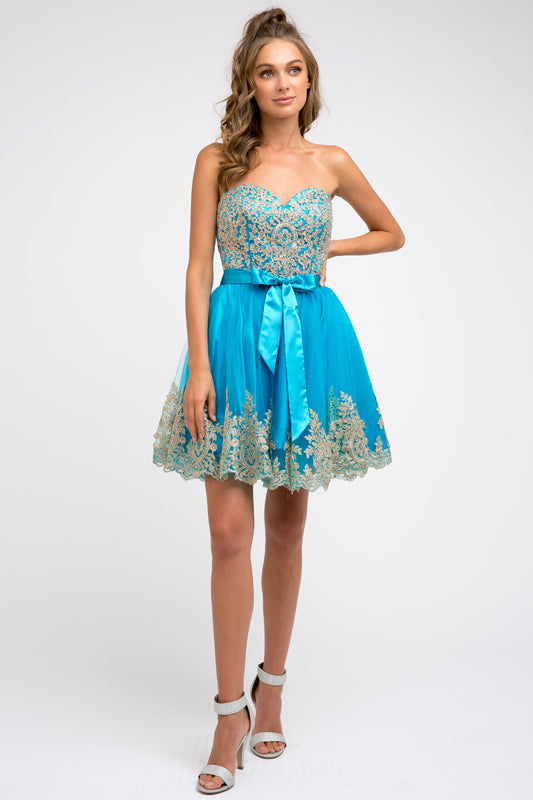 Juliet 759 Homecoming Beaded Mini Cocktail Dress