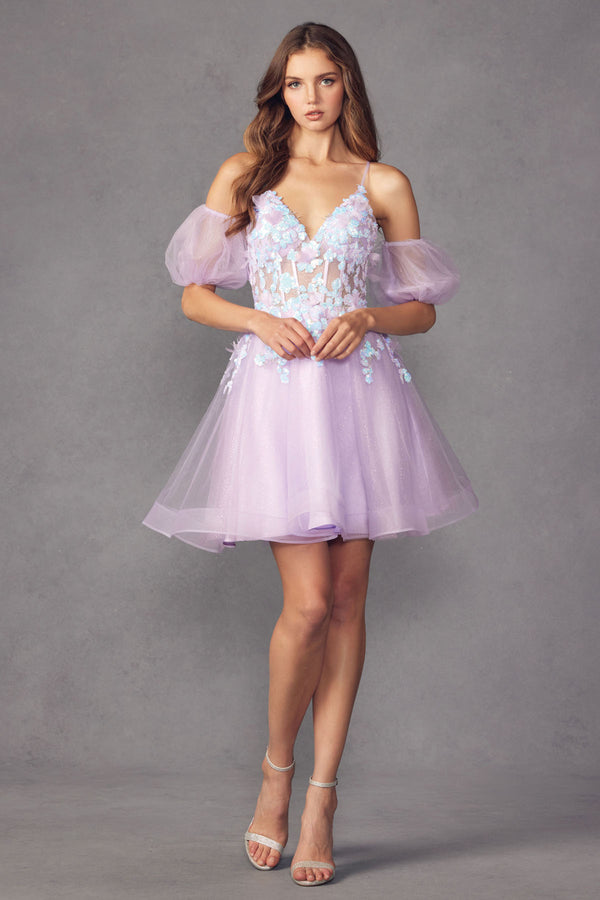 Juliet JT901 Homecoming Sequin Short Cocktail Dress