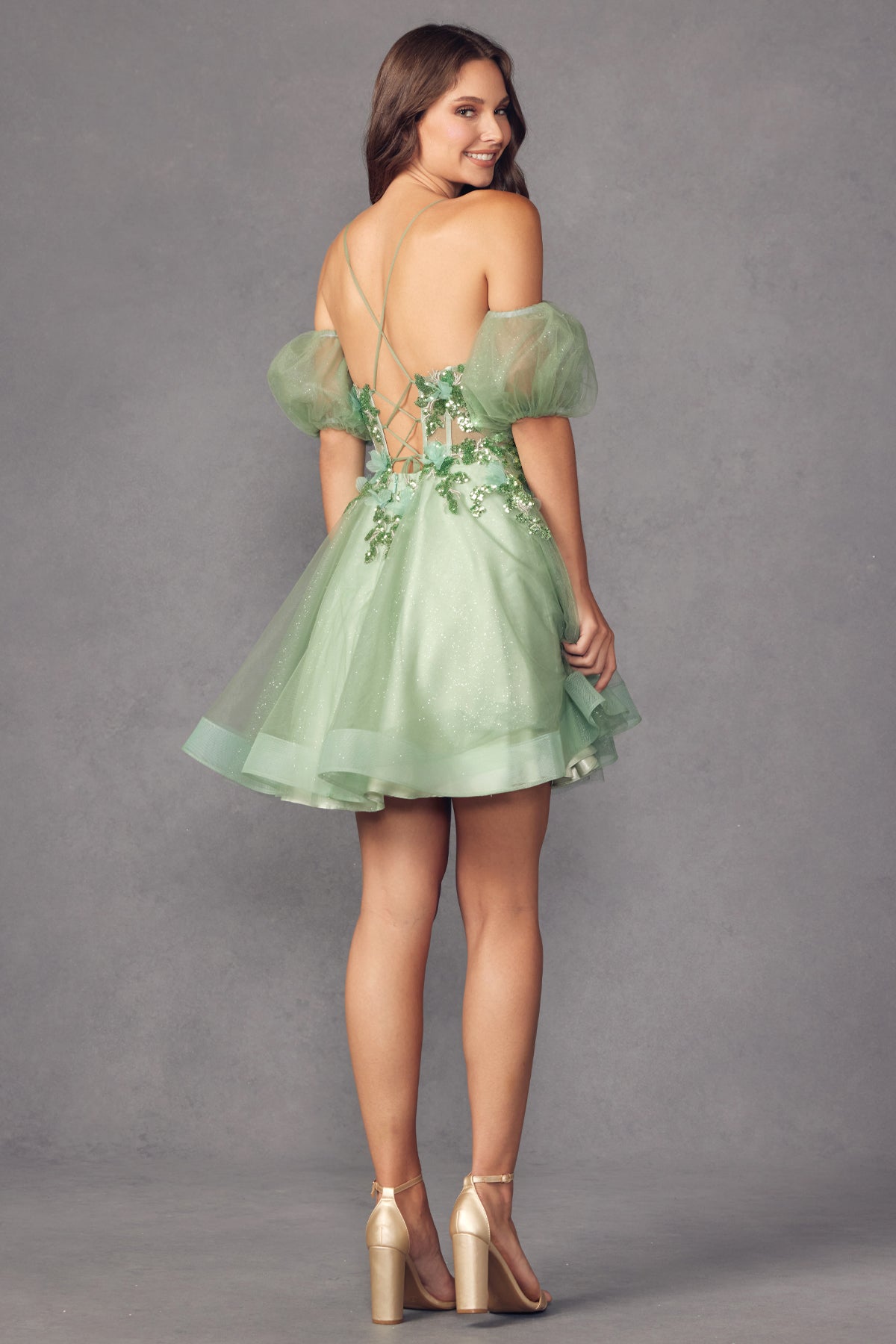 Juliet JT901 Homecoming Sequin Short Cocktail Dress