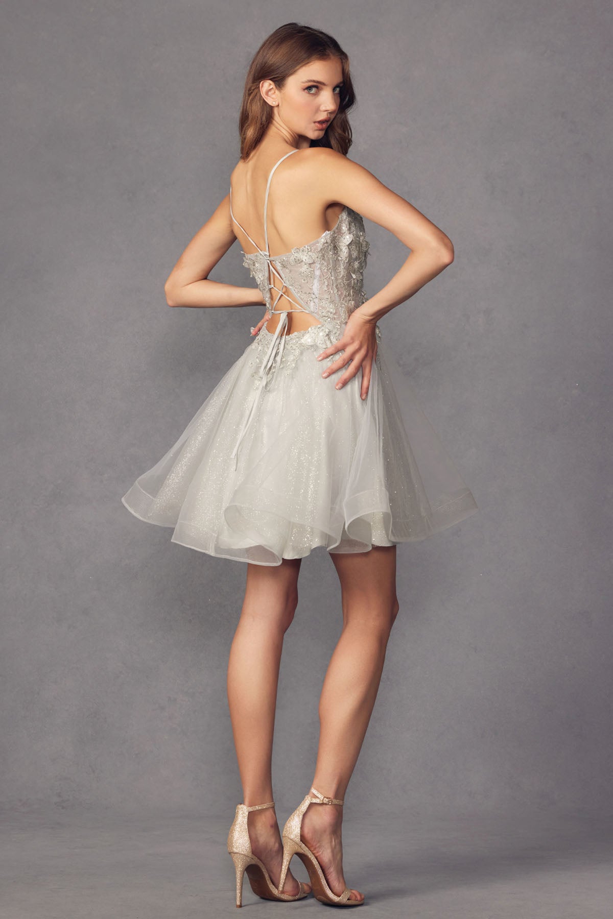Juliet JT902 Short Cocktail Lace Dress