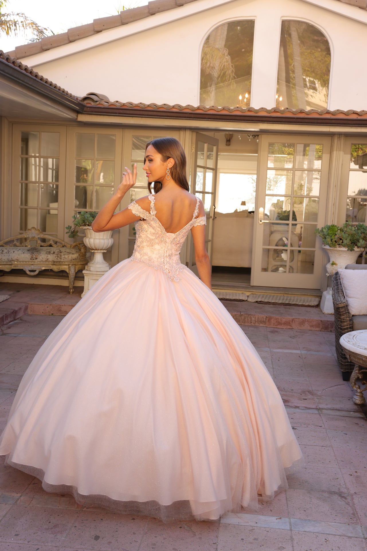 Quinceniera Dresses Long Ball Gown A Line Quinceniera Dress Juliet JT1430 Blush