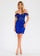 Cocktail Dresses Fitted Short Sequin Slit Cocktail Dress Royal Blue