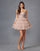 Cocktail Dresses A Line Short Tiered Ruffle Cocktail Dress Buff