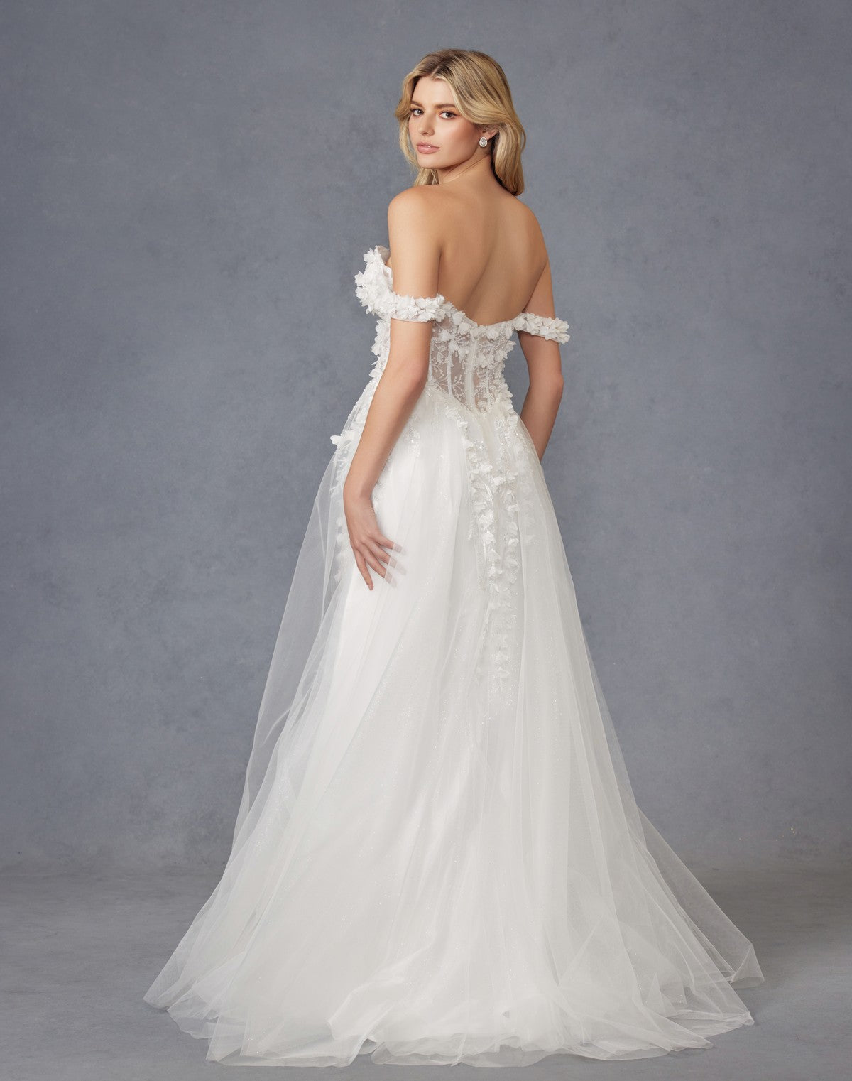Wedding Dresses Long Floral Wedding Dress Off White
