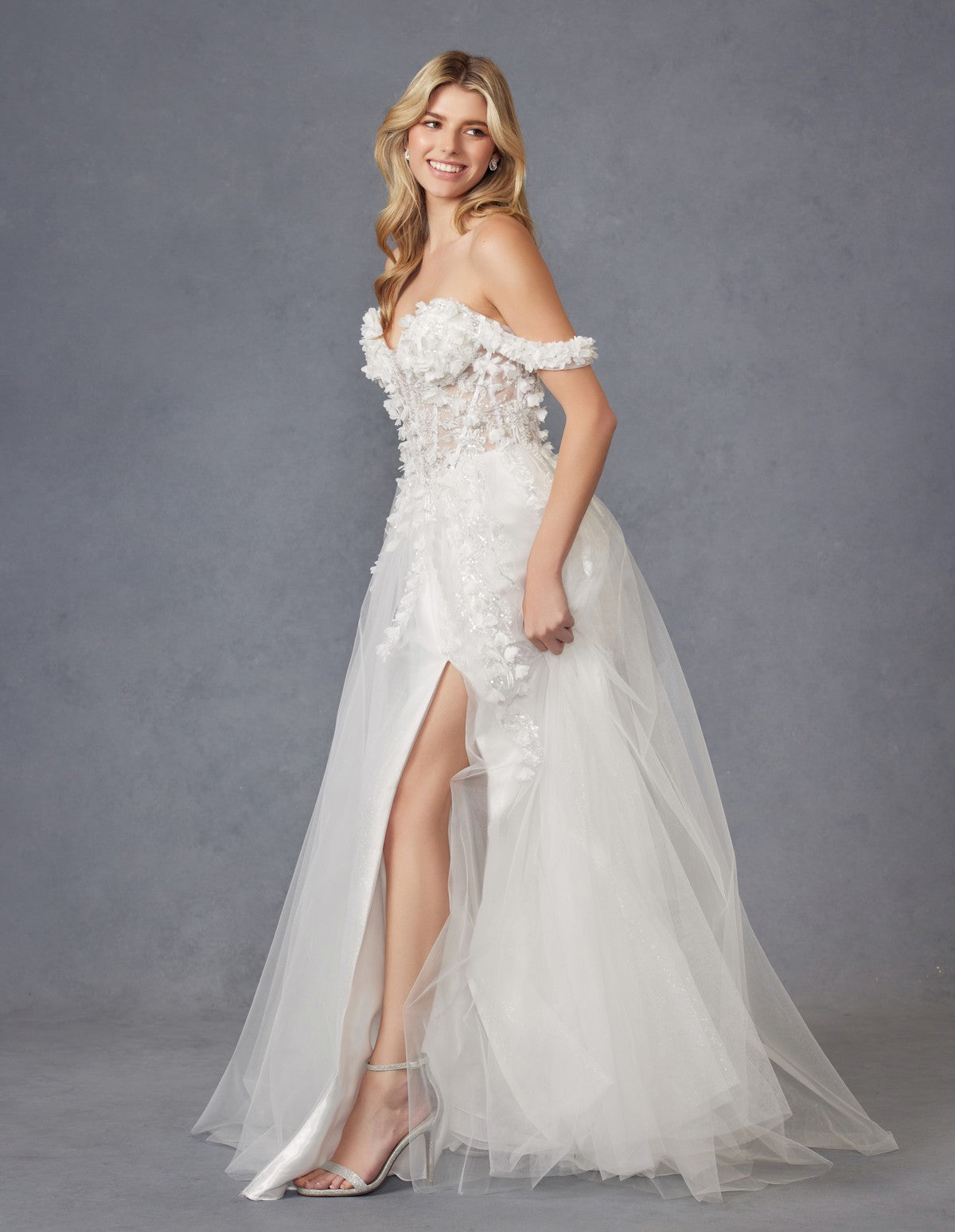 Juliet JT2483KW Long Floral Wedding Dress