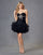 Cocktail Dresses Short A Line Beaded Ruffle Cocktail Dress Black