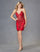 Cocktail Dresses Short Cocktail Sequin Fitted Printed Dress Red