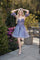 Cocktail Dresses Short Cocktail A Line Layered Glitter Dress Grey Purple