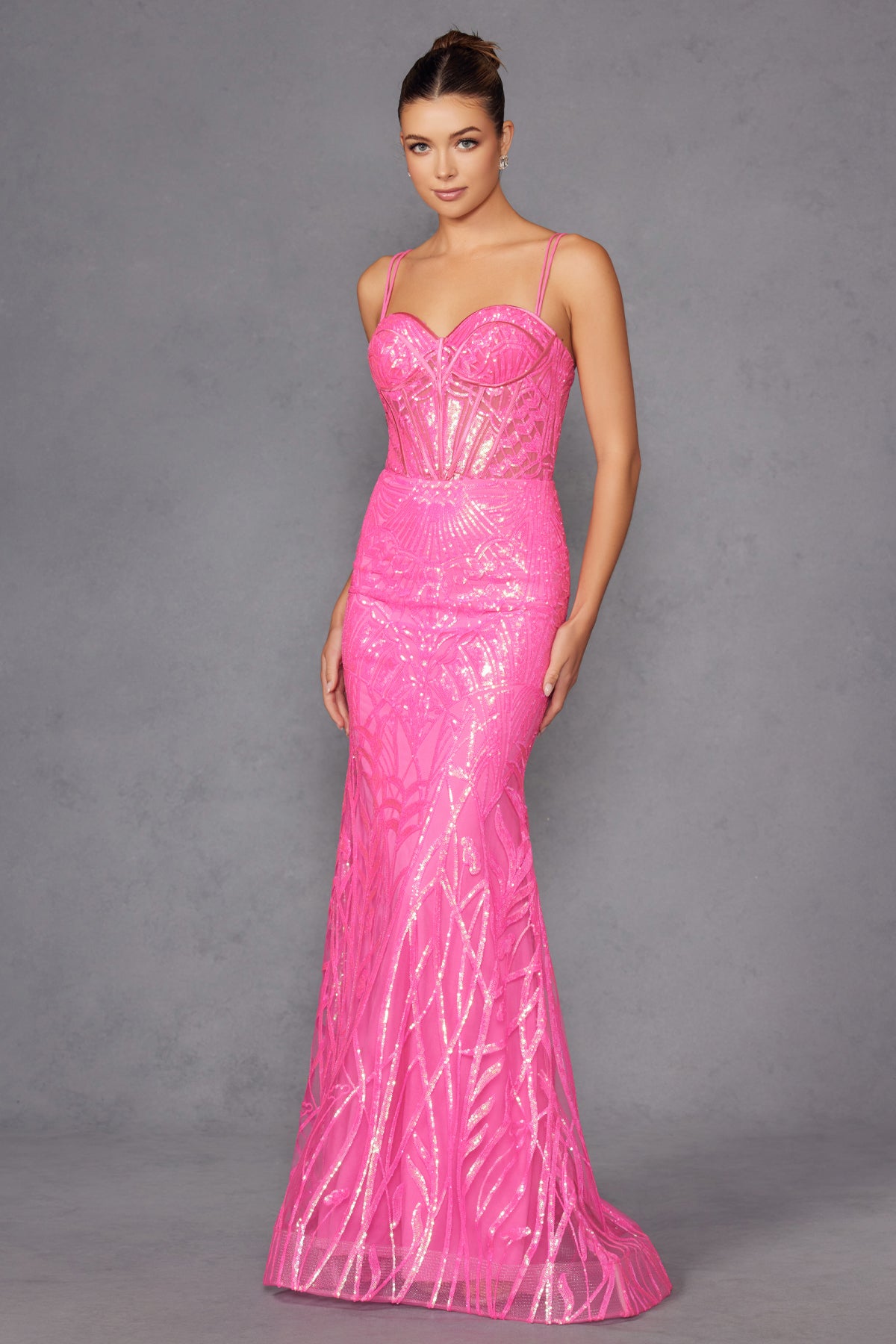 dark purple silk dress Jovani -43122 Metallic Pleated Prom Gown with Keyhole Cutout 0 / PURPLE
