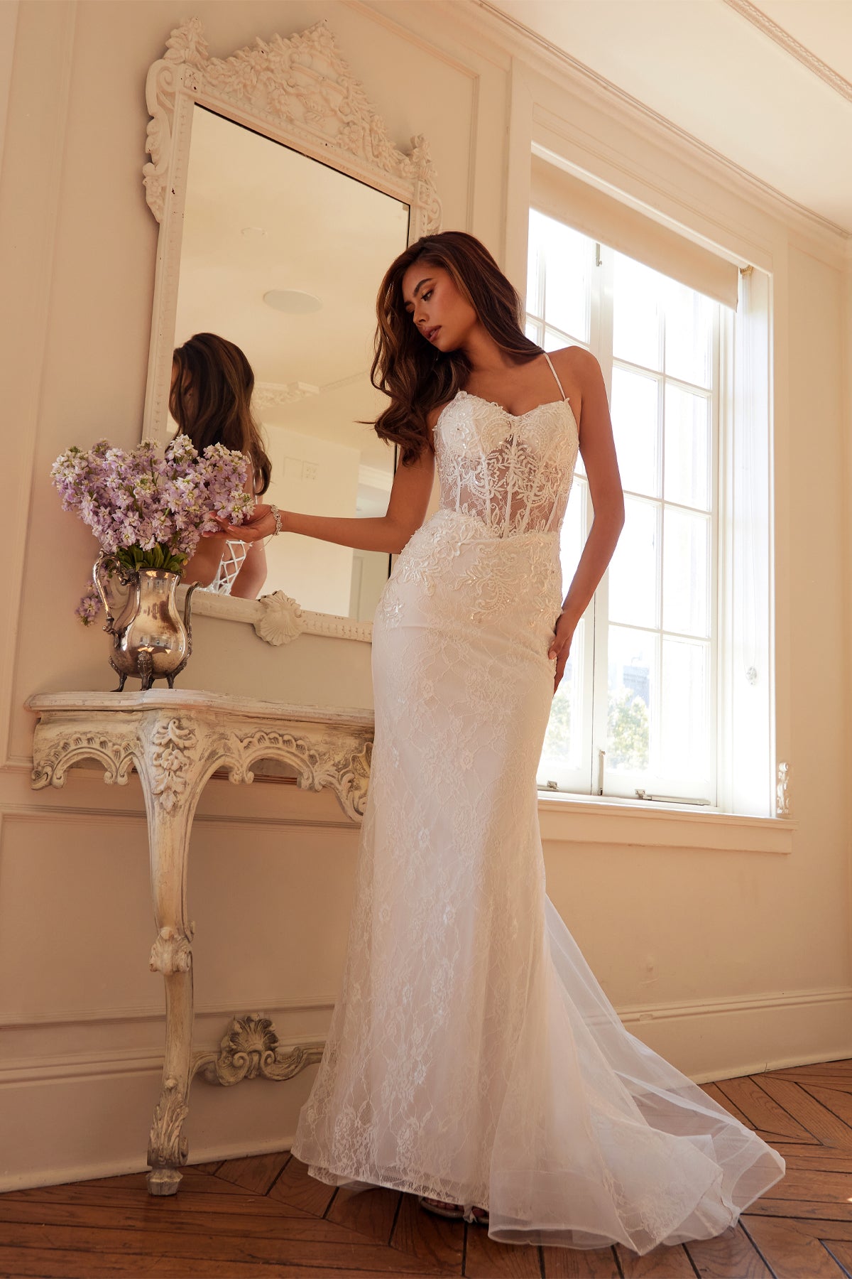 Plus Size Dresses Mermaid Long Wedding Dress  Off White