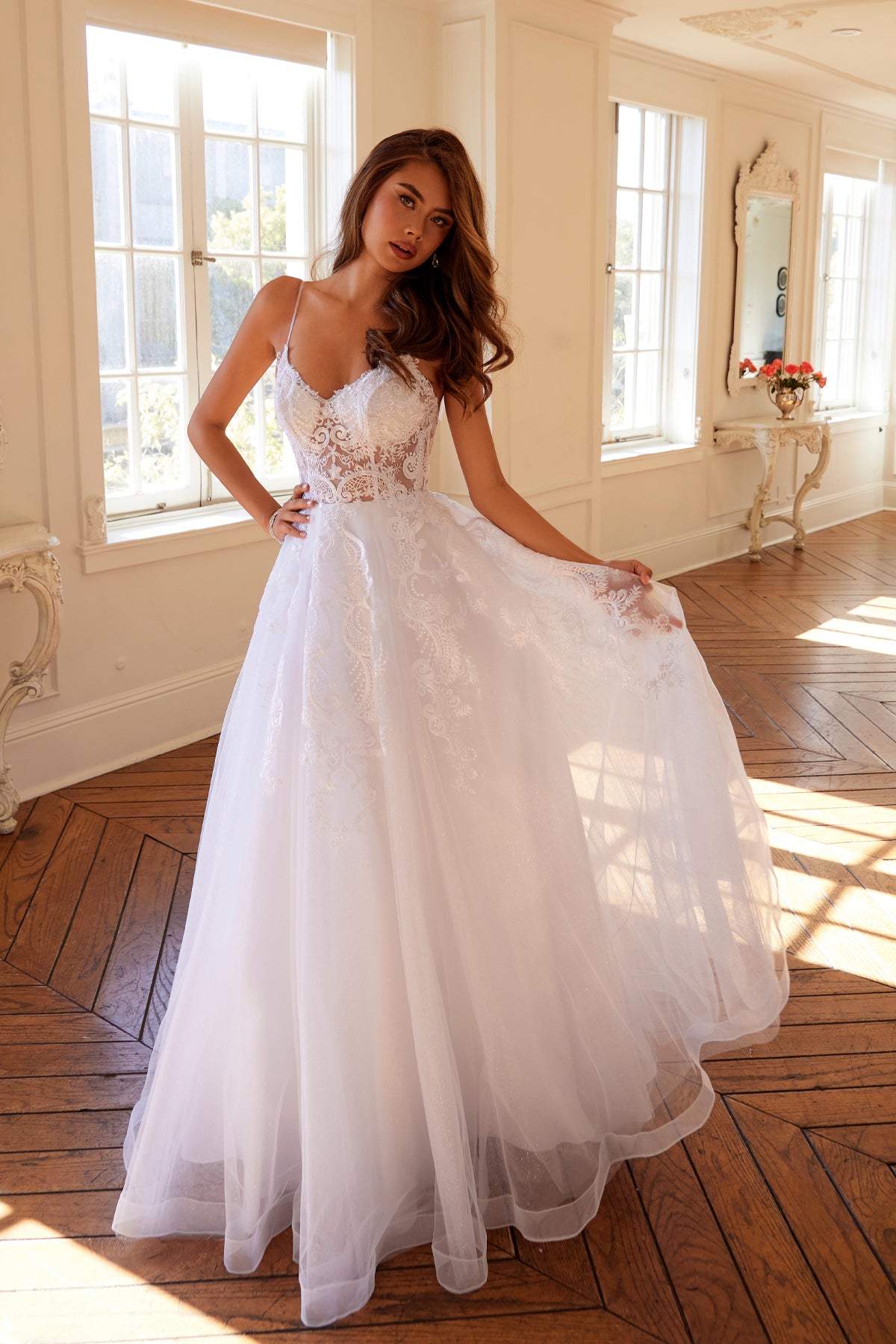 Juliet JT2482SW Long Prom Dress White / 6 Juliet JT2482SW Long Prom Dress White / 6