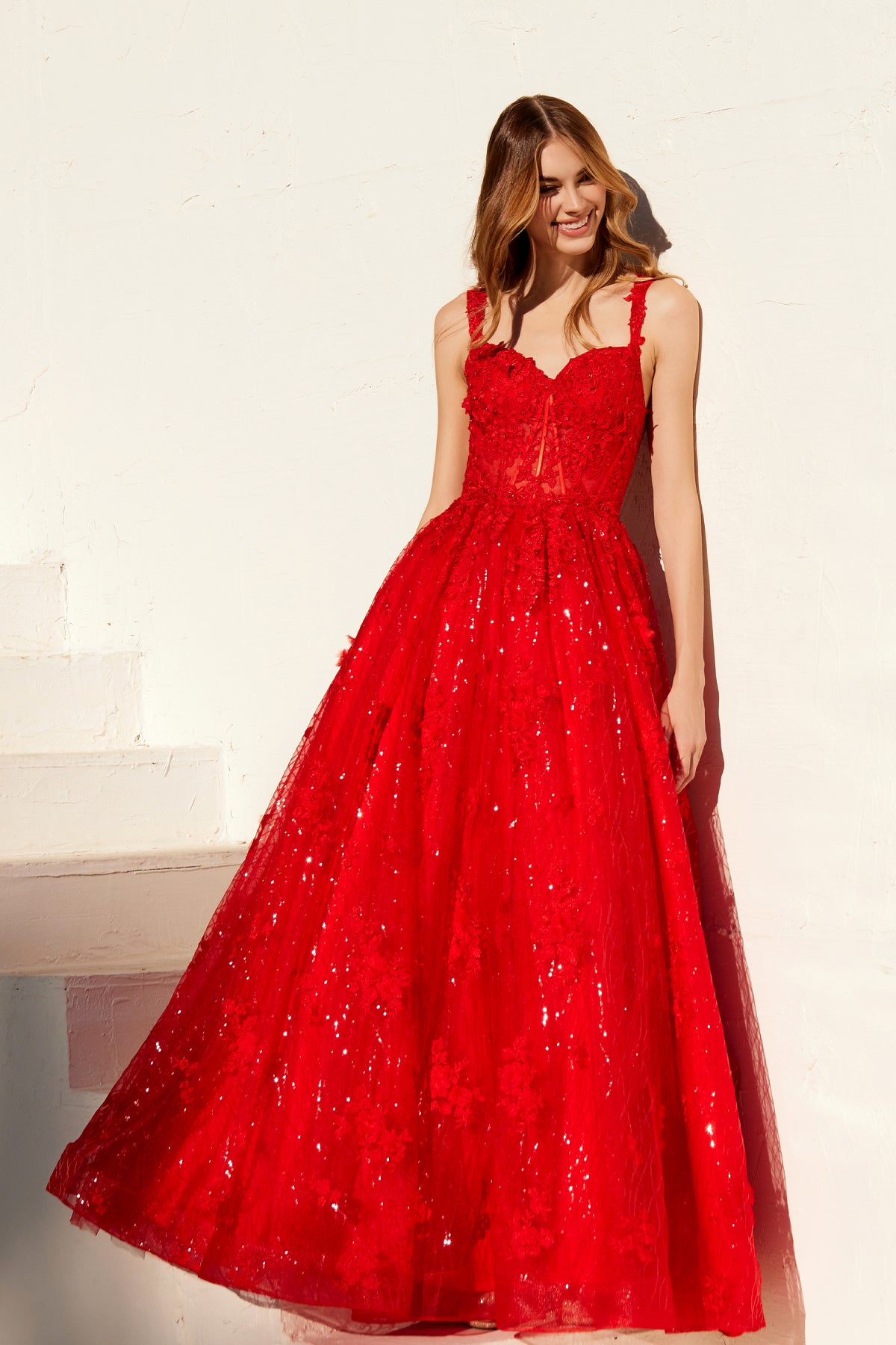 Juliet JT2495A Prom Long A Line Beaded Lace Applique Formal Dress