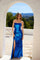 Prom Dresses Fitted Long Corset Prom Formal Metallic Dress Royal Blue