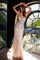 Prom Dresses Beaded Prom Fitted Long Formal Evening Dress Champagne Silver