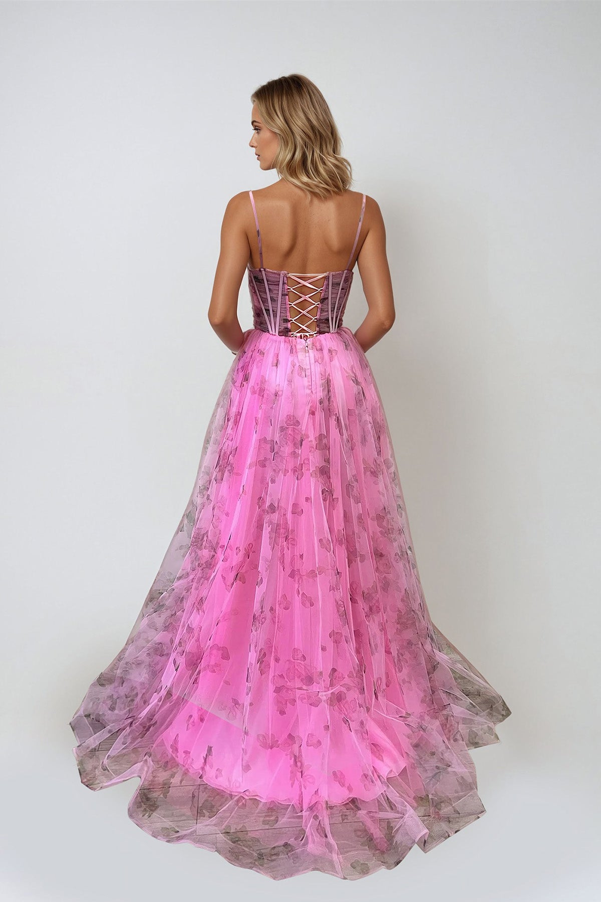Juliet JT2562S Prom Long A Line Formal Printed Dress