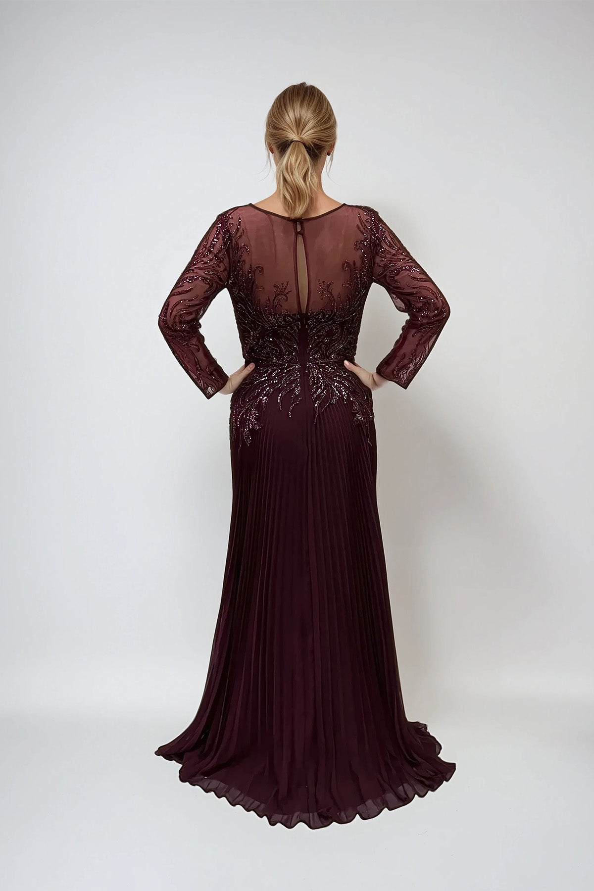 Juliet JTM17B Long Formal Sequin Mother of the Bride Dress