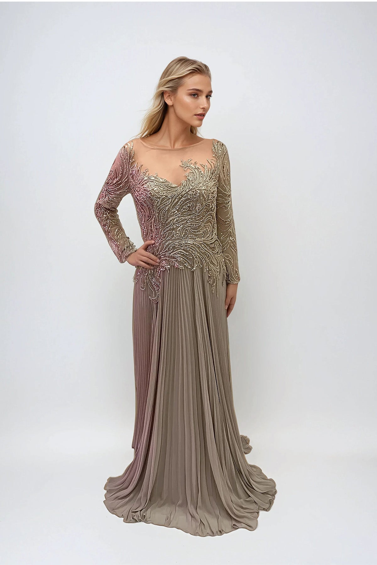 Juliet JTM17B Long Formal Sequin Mother of the Bride Dress