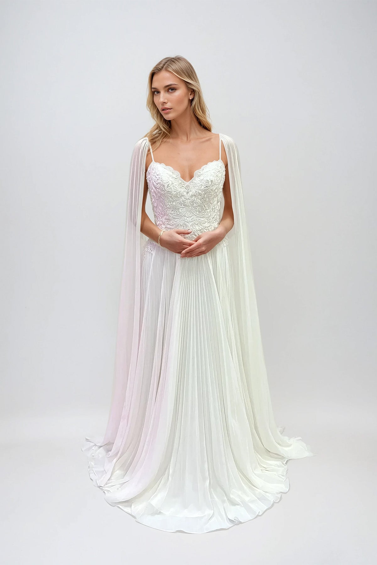 Juliet JTM20LW Simple Long A Line Wedding Dress