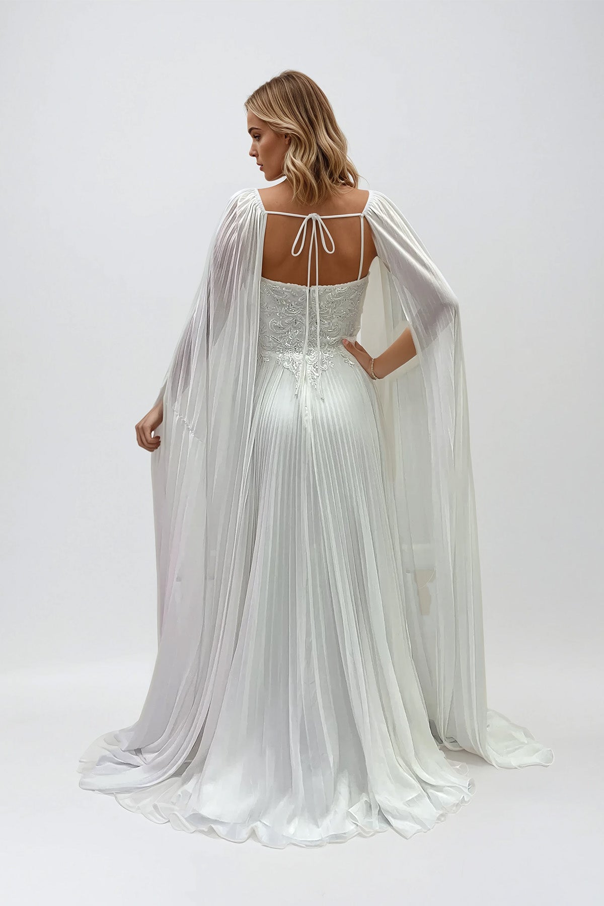 Juliet JTM20LW Simple Long A Line Wedding Dress