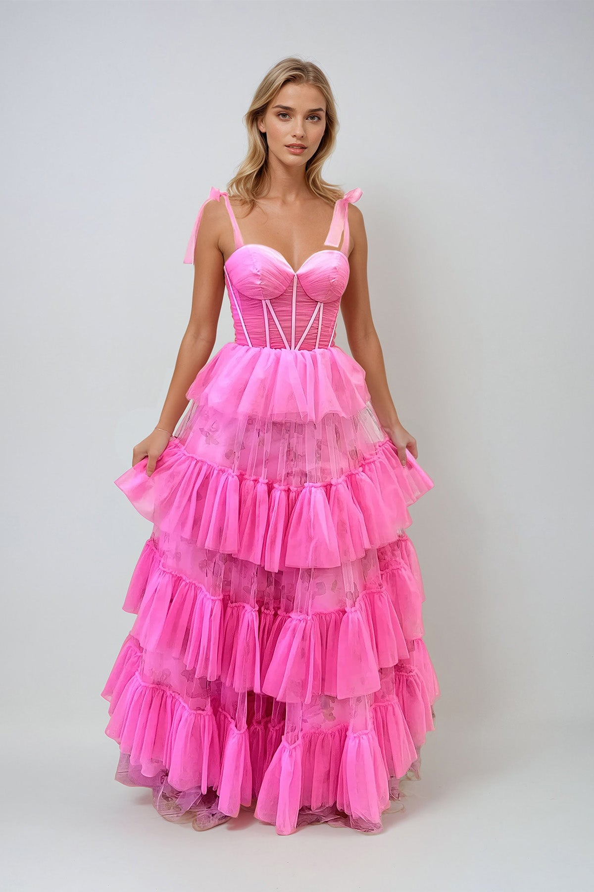 Juliet JT2546S Long Formal Layered Prom Dress