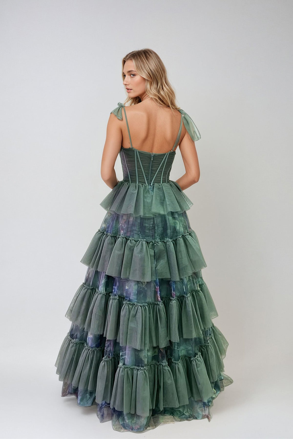 Juliet JT2546S Long Formal Layered Prom Dress