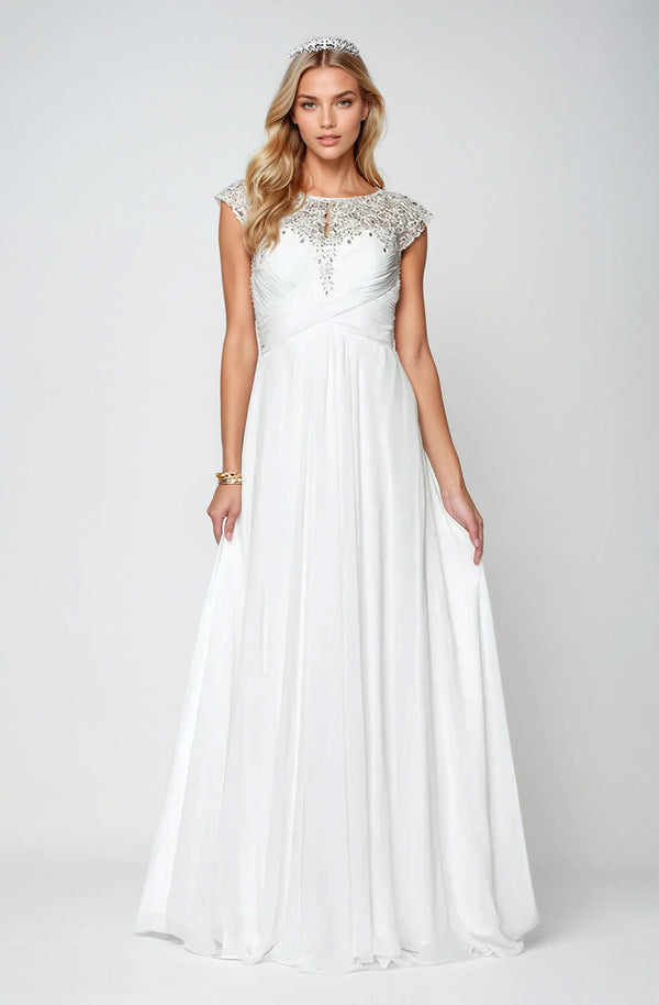 Juliet 585 Long Bridal Gown A Line Simple Wedding Dress