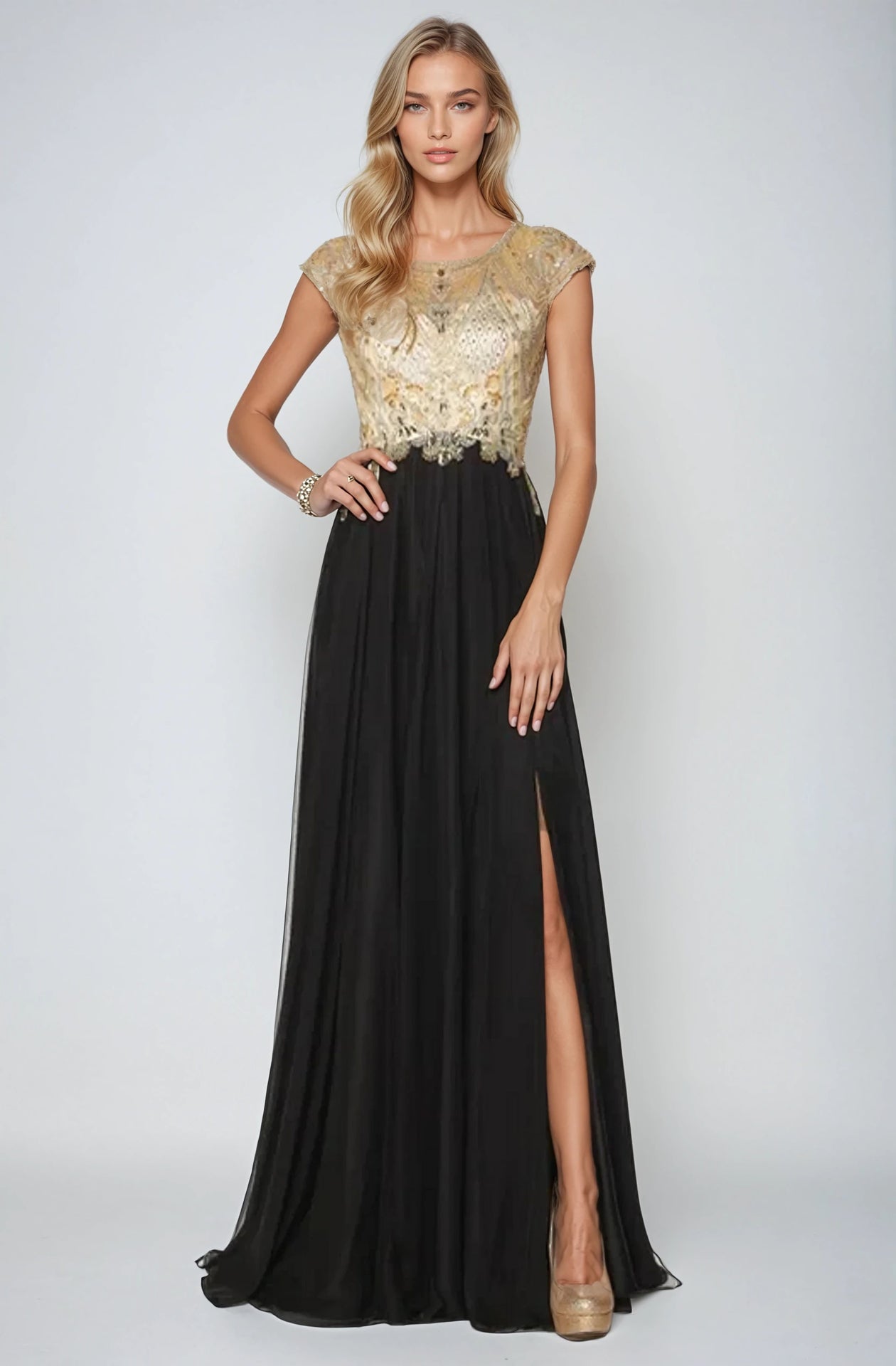 Juliet 636 Formal Long Slit Evening Dress
