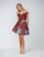 Homecoming Dresses Short Floral Print Two Piece Homecoming Dress Burgundy