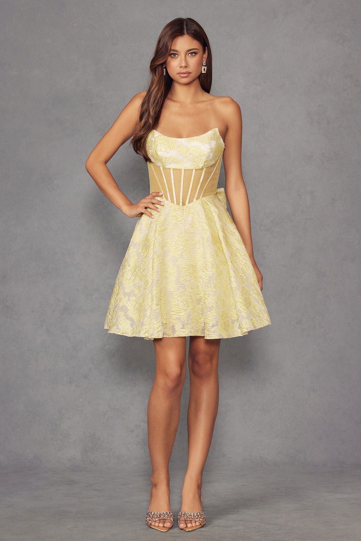 Juliet JT982S Short Cocktail A Line Dress