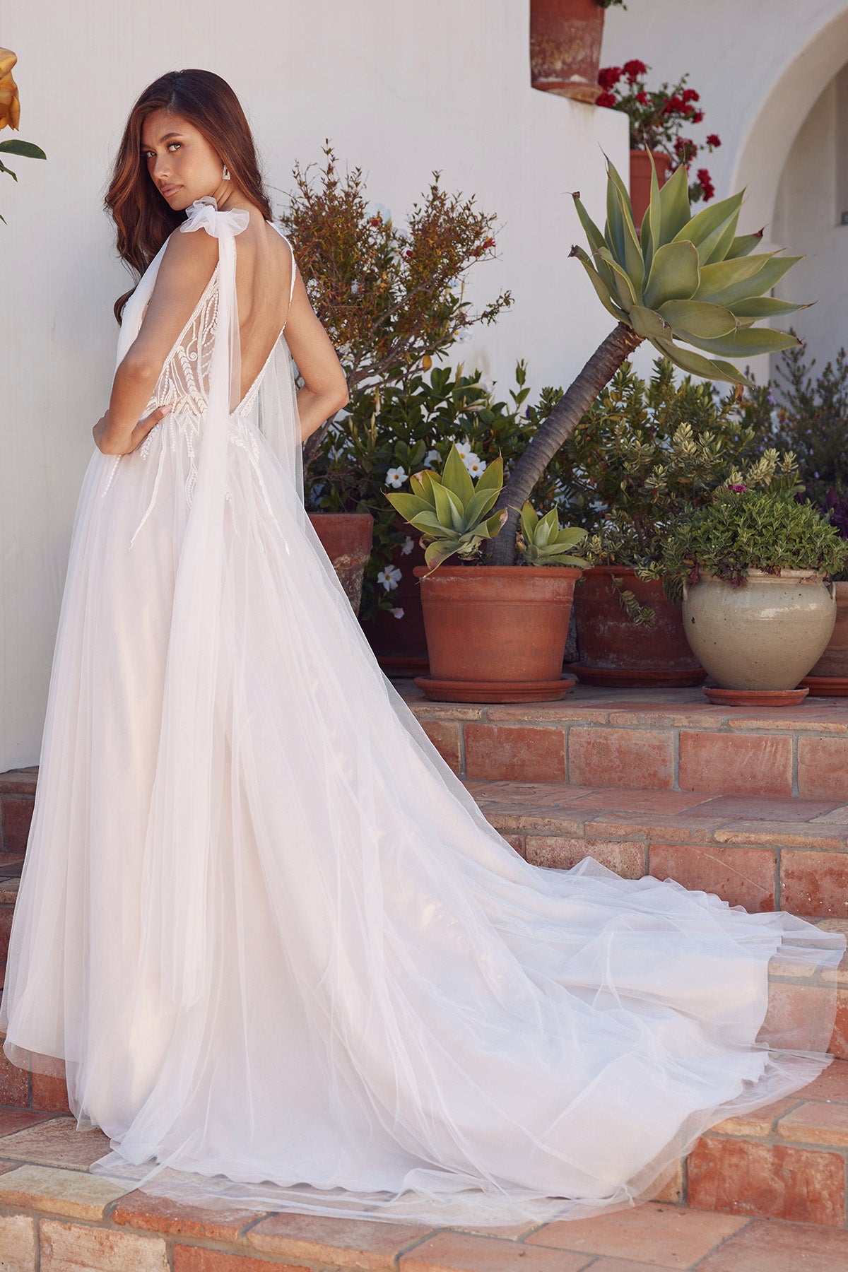 Juliet JT2602CW Long Bridal Gown Simple Wedding Dress