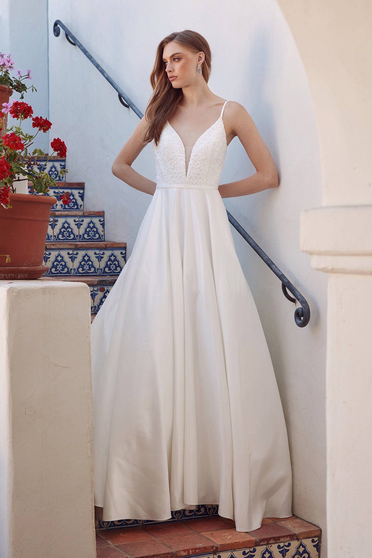 Juliet JT2603CW Long Wedding A Line Dress