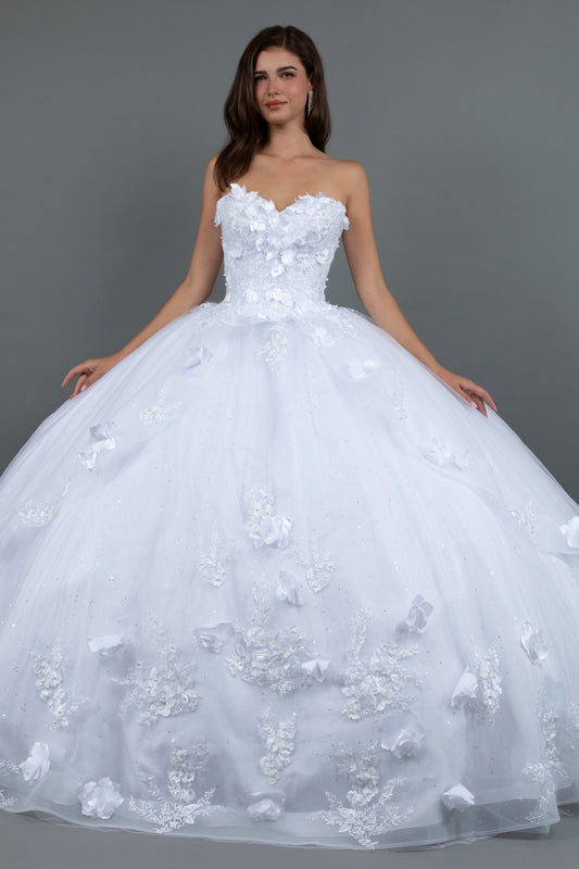 Juliet JT1495HW Long Ball Gown Sweet 16 Floral Quinceanera Dress