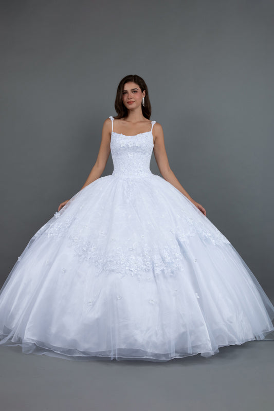Juliet T1496HW Ball Gown Long 3D Floral Quinceanera Dress
