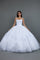 Quinceniera Dresses Ball Gown Long 3D Floral Quinceanera Dress White