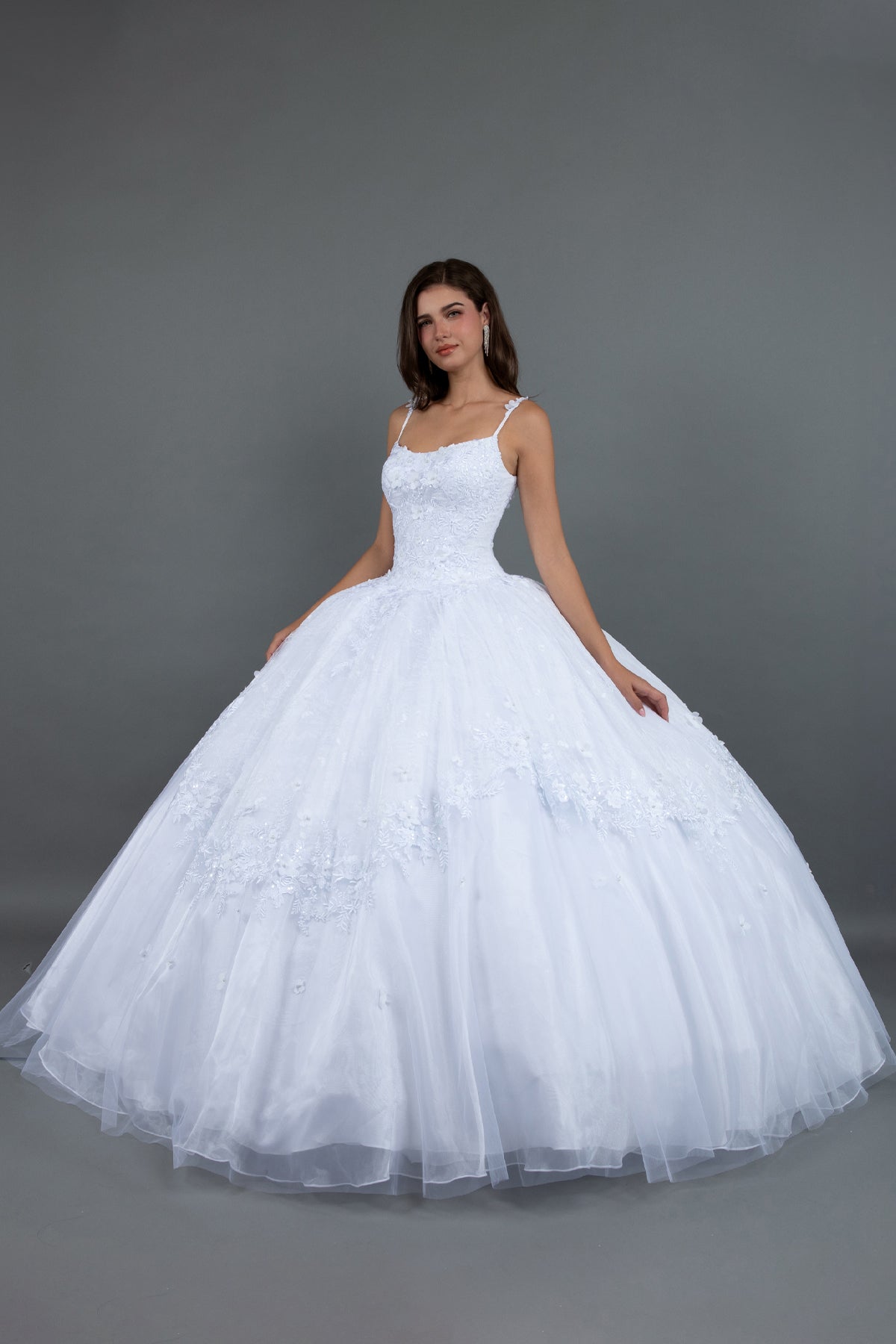 Juliet T1496HW Ball Gown Long 3D Floral Quinceanera Dress