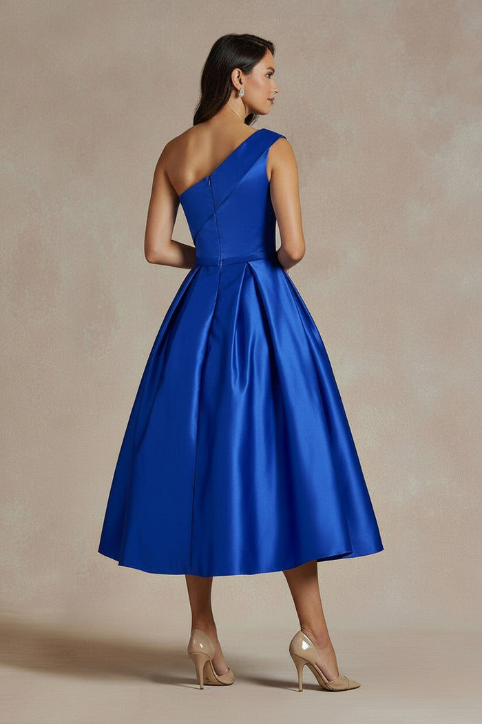 Homecoming Dresses Long One Shoulder Formal Dress Royal Blue