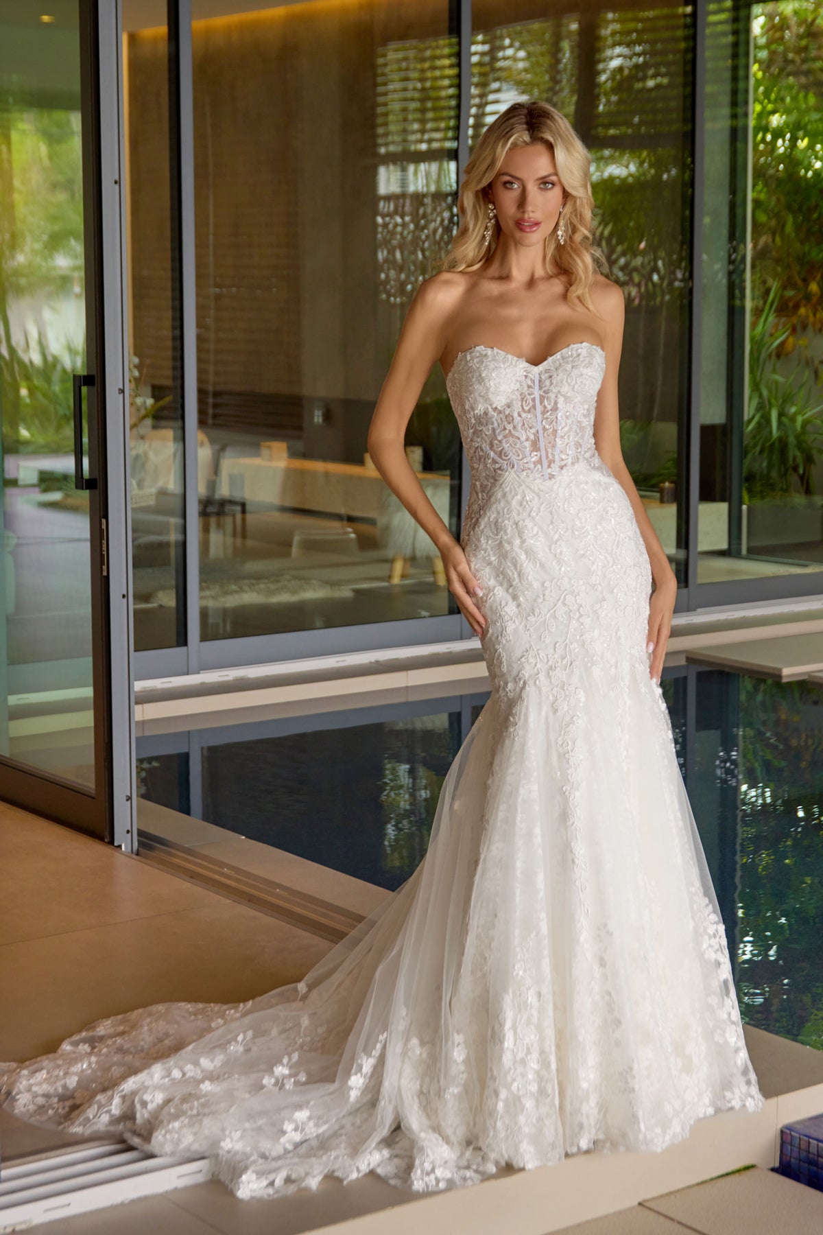 Wedding Dresses Long Lace Mermaid Wedding Dress Juliet JT2666SW Off White
