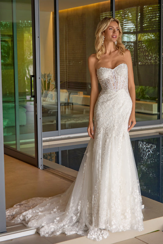 Wedding Dresses Long Lace Mermaid Wedding Dress Juliet JT2666SW Off White