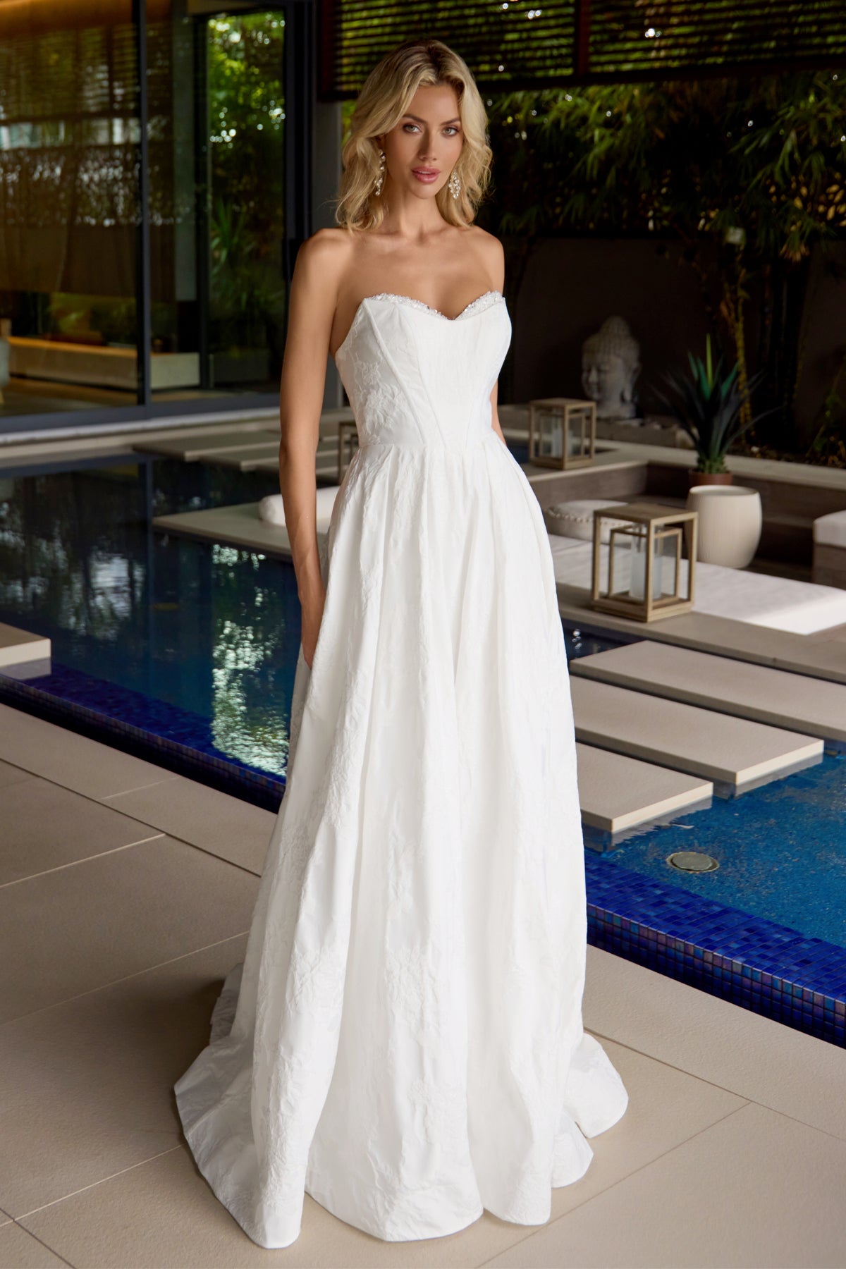 Wedding Dresses Corset Long A Line Wedding Dress Juliet JT2692AW Off White