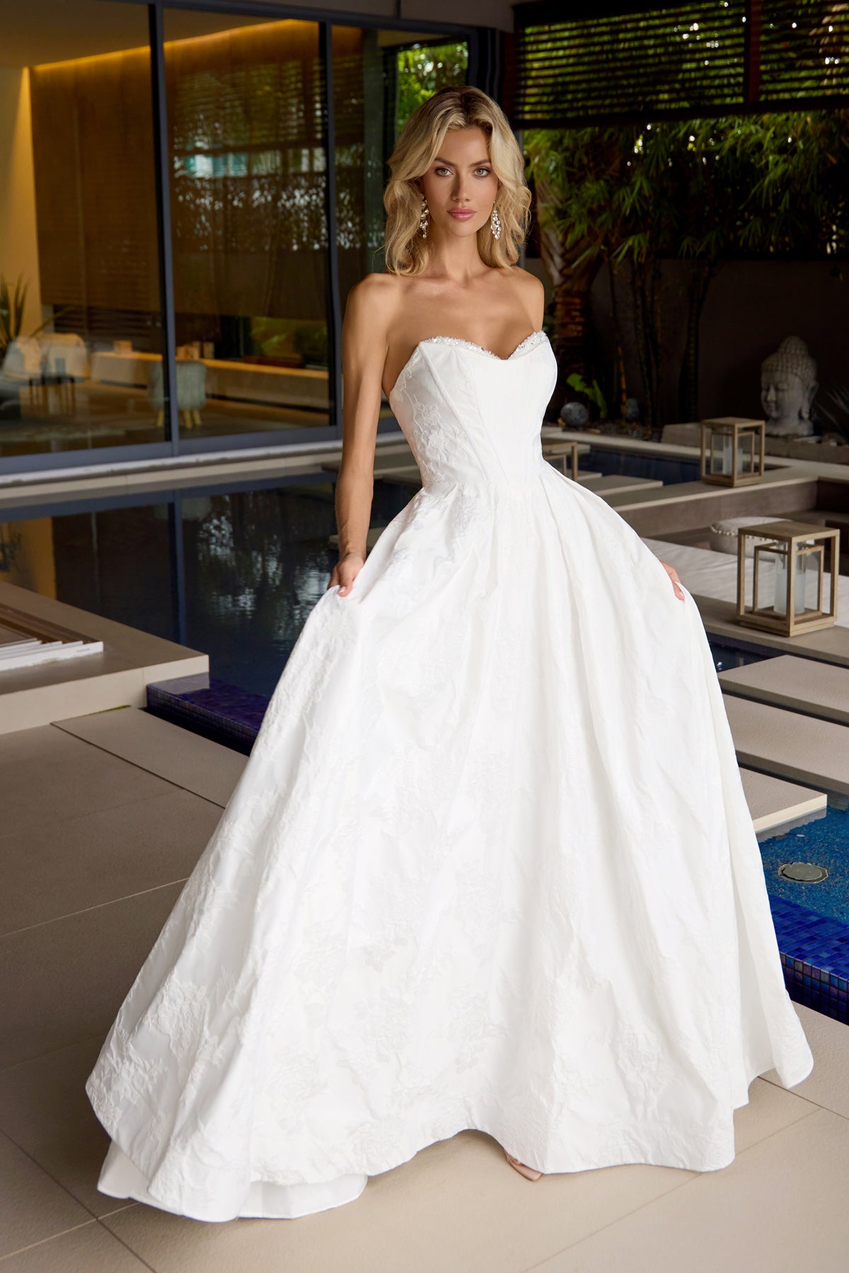 Wedding Dresses Corset Long A Line Wedding Dress Juliet JT2692AW Off White