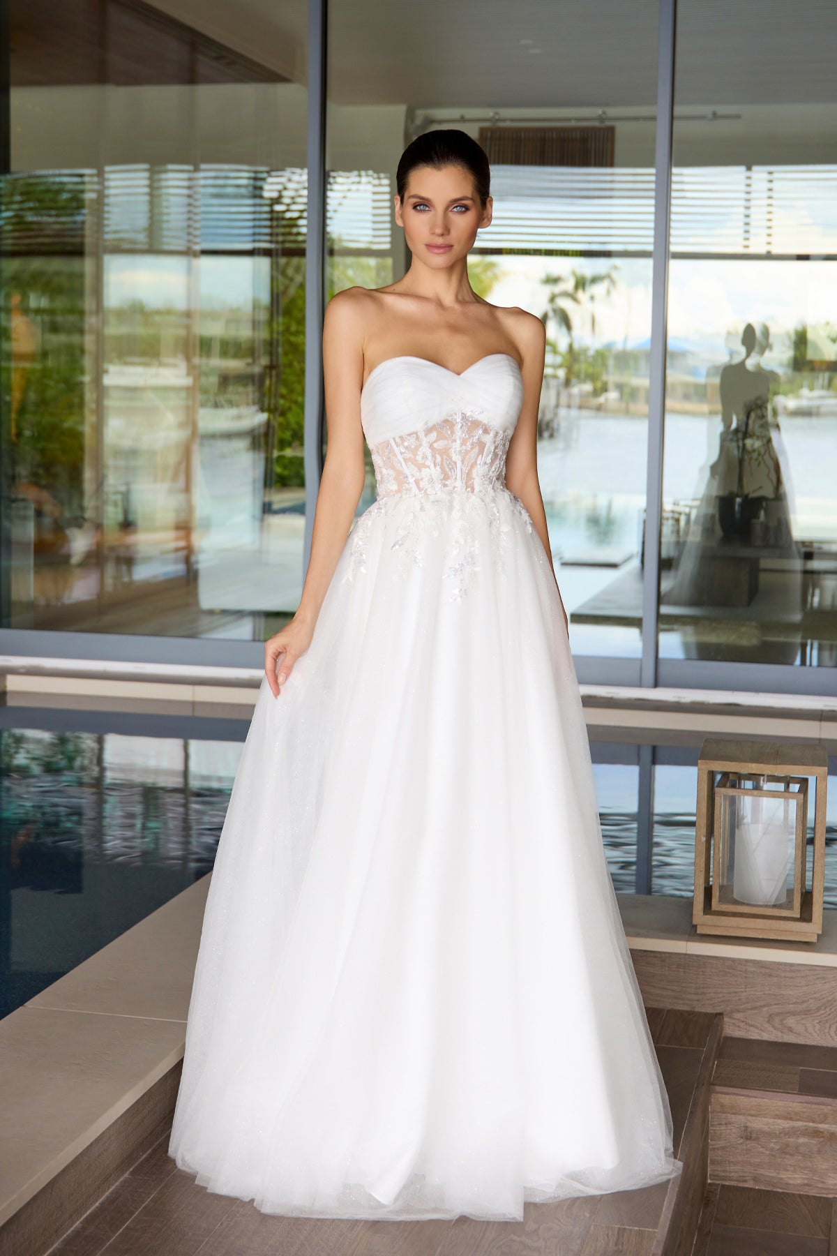 Wedding Dresses Long Lace Bridal Wedding Dress Juliet JT2702AW Off White