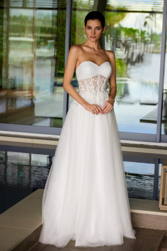 Wedding Dresses Long Lace Bridal Wedding Dress Juliet JT2702AW Off White