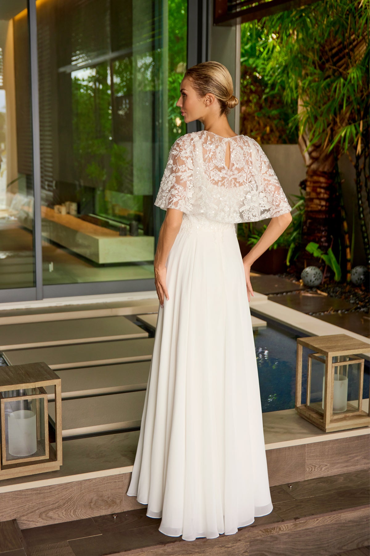 Wedding Dresses Beaded Long Two Piece Wedding Dress Juliet JTM21LW Off White