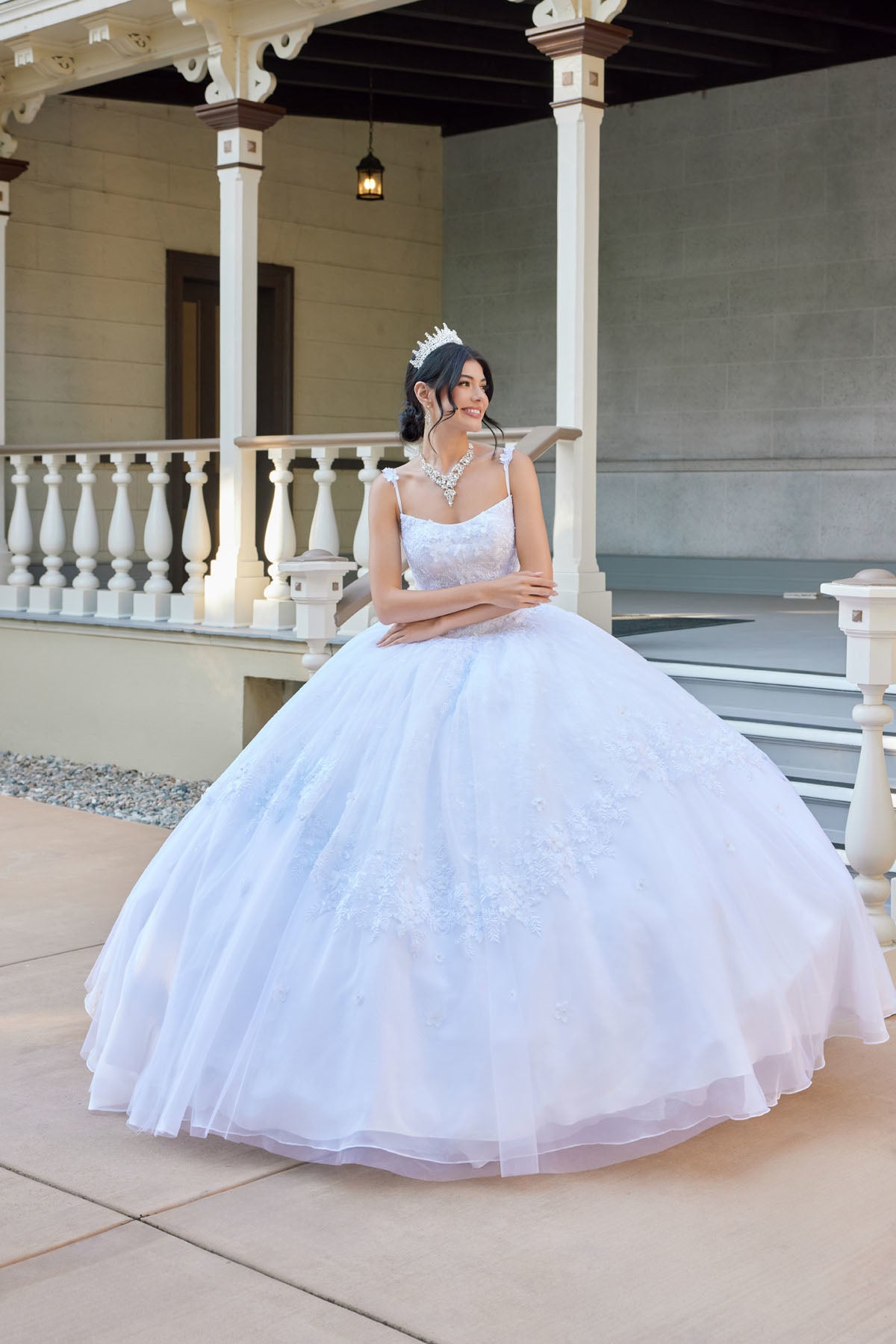Wedding Dresses Long Corset 3D Floral Lace Wedding Dress Juliet JT1496HW White