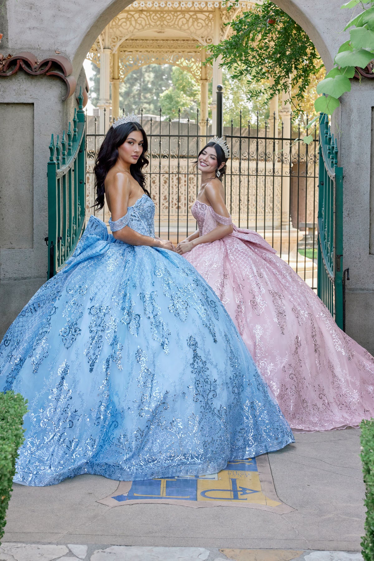 Quinceniera Dresses Long Sequin Lace Quinceniera Dress Juliet JT1510H Powder Blue